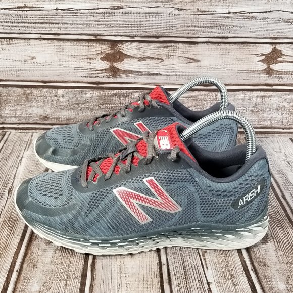 NEW BALANCE ARISHI Men's 5 Running Athletic Shoes Sneakers Gray Red - Picture 4 of 9